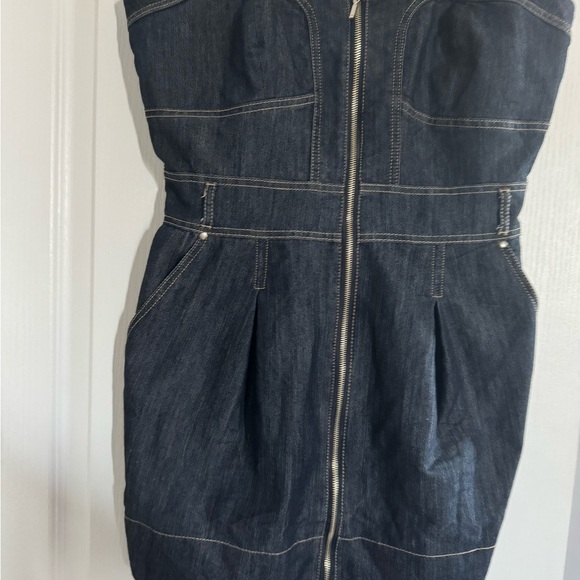 Denim Strapless Dress. Top 19” length 27”. it does stretch - Picture 5 of 10